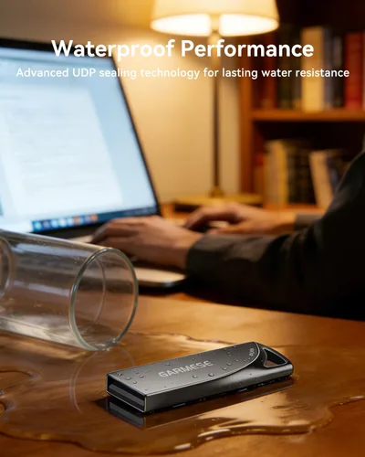 Miniatura 2 de Paquete de 5 unidades flash USB de 8 GB, unidad de pulgar USB 2.0 impermeable de metal, memoria delgada y duradera con llavero para PC, laptop