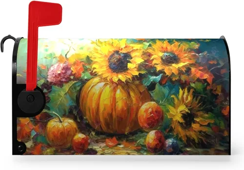 Miniatura 56 de Funda para buzón de verano magnética, girasol de verano impermeable, fundas para buzón de primavera, mariposas florales, buzón de poste, cubiertas