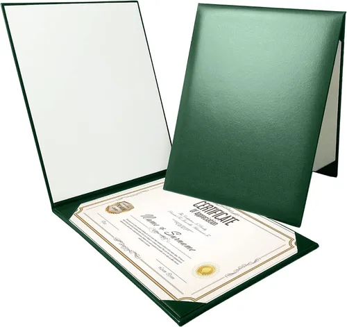 Miniatura 33 de Gradplaza Cubierta de diploma personalizada para graduación, documentos, soporte de diploma de certificado de cuero sintético liso