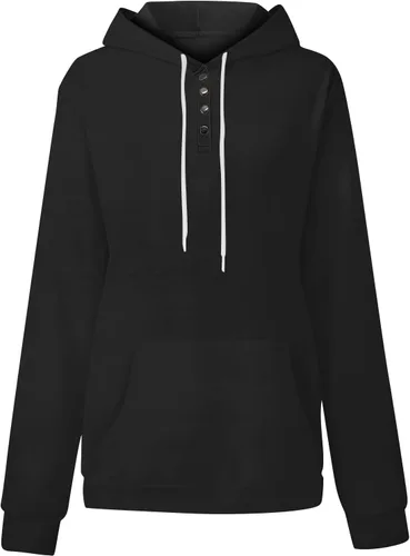 Miniatura 3 de EOPUING Sudaderas con capucha con cremallera de un cuarto para mujer, sudaderas de gran tamaño con bolsillo para otoño e invierno