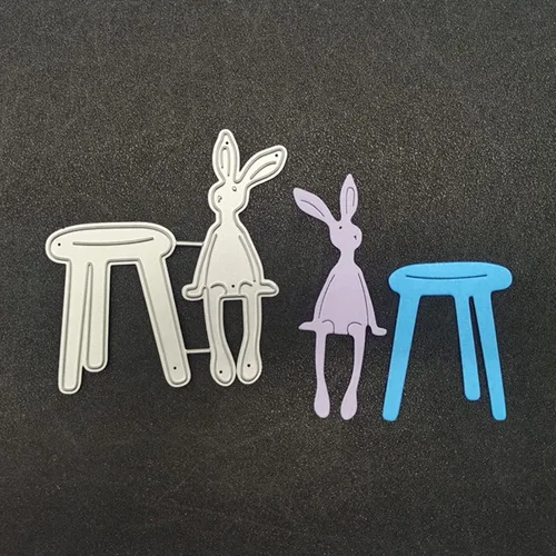 Miniatura 2 de zzirvepaiv - Lindo troquel de corte de metal de conejo de Pascua para manualidades, manualidades, álbum de fotos, decoración de conejito troquelado