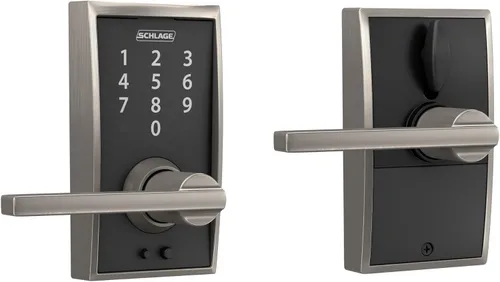Miniatura 28 de Schlage - Cerradura táctil Camelot con picaporte Accent, cerradura de entrada electrónica sin llave (bronce envejecido, FE695 CAM 716 ACC)