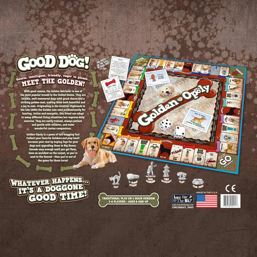 Miniatura 5 de Late for The Sky Golden Retriever-Opoly Dog - Juego de mesa de estrategia familiar para 2 a 6 jugadores, a partir de 8 años, juego estilo opoli