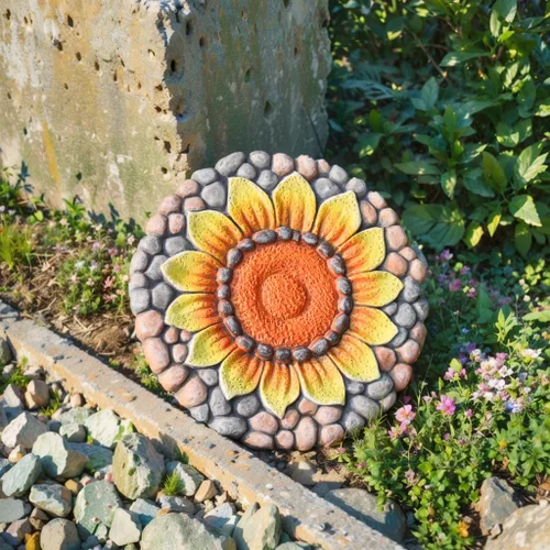 Miniatura 7 de Piedras decorativas de girasol para jardín al aire libre – Adoquines para sendero exterior, piedras de jardín, piedras decorativas para jardín al