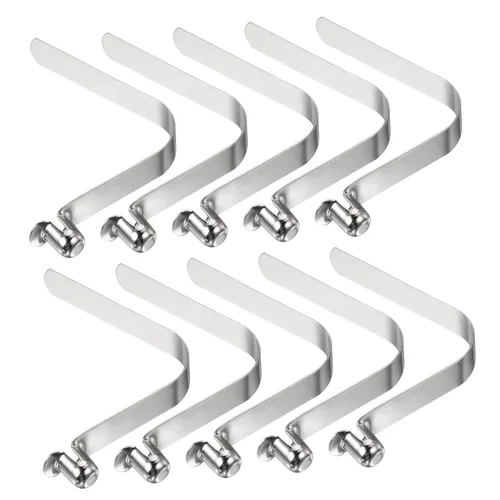Miniatura 9 de PATIKIL Broches de paleta de kayak de 0.197 x 0.118 in, paquete de 10 clips de acero en forma de V de un solo pasador, clips de resorte, tubo