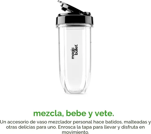 Miniatura 9 de Batidora Combo Magic Bullet®, 600W, Jarra de 48oz, Taza de 16oz con Tapa para Llevar, Fácil de Limpiar, Cuchilla Cruzada, para Batidos, Salsas