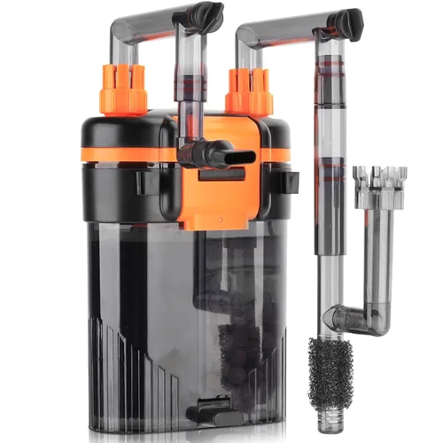 Miniatura 9 de hygger Filtro externo de acuario para colgar en la parte posterior, filtro silencioso para tanque de peces con filtración de 3 etapas, motor