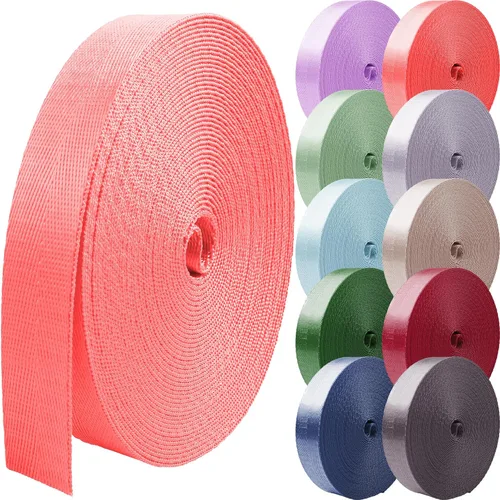 Correas de nailon de 1 pulgada 1.5 pulgadas 2 pulgadas correa de nailon correas de mochila, 10 25 50 3.3 yardas correas Luz roja