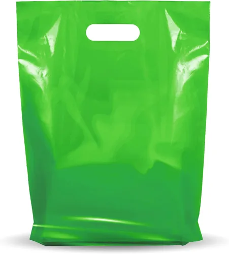 Miniatura 10 de Paquete de 100 bolsas de plástico brillante para mercancías de 12 x 15 pulgadas de grosor de 12 x 15 pulgadas de grosor, asas troqueladas, perfectas