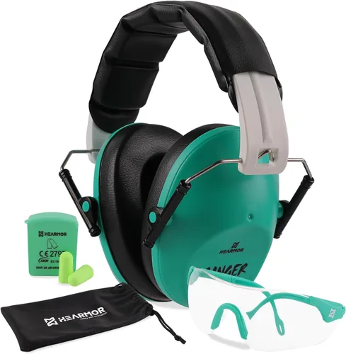 HEARMOR Orejeras de protección auditiva para disparo con NRR 23 dB de reducción de ruido, orejeras de perfil bajo, auriculares para rango de tiro y