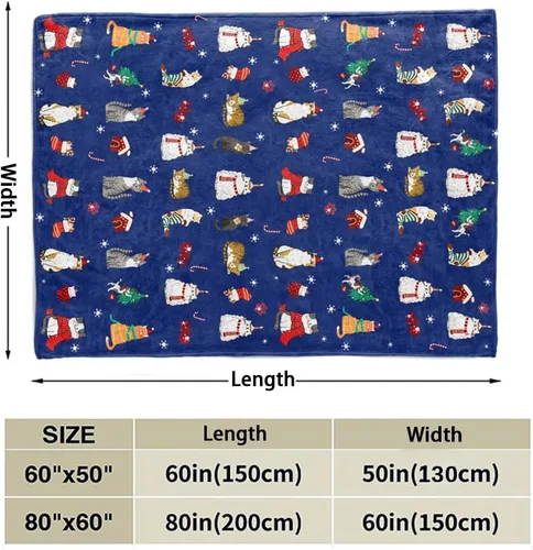 Miniatura 6 de Tupmnbry Manta Decorativa de Navidad Manta de Gato Navideño Estampada Súper Suave de Franela Polar Mantas de Invierno Afelpadas Difusas Cálidas