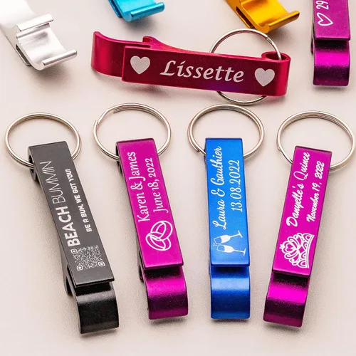 Recuerdos de boda de último minuto, llavero grabado personalizado, abrebotellas, regalos únicos a granel para dama de honor, recuerdos de fiesta de
