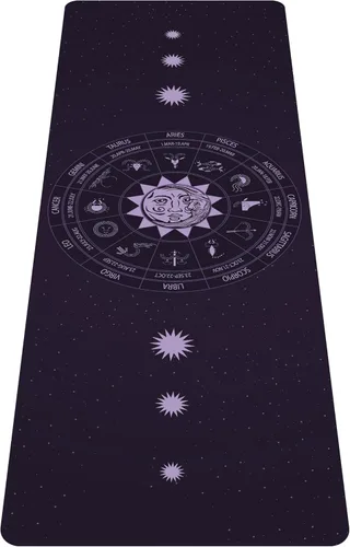 Miniatura 8 de nuveti Esterilla de yoga de viaje impresa - Esterilla de ejercicios y entrenamiento de 1/16 de pulgada de grosor, antideslizante, con bolsa