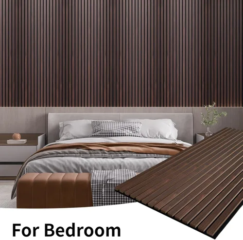Miniatura 7 de AMZDEPOT Panel de pared de listones de madera, paneles de madera de 48 x 24 pulgadas para pared, paneles de pared insonorizados 3D, paneles Nogal