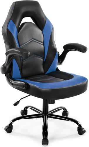Miniatura 12 de DUMOS Silla ergonómica para juegos de computadora, escritorio de oficina en casa con soporte lumbar de piel sintética, juego de video grande y alto