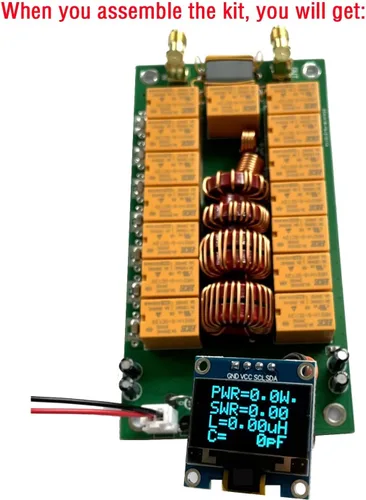 Miniatura 5 de Malahit ATU-100 Sintonizador de antena DIY Kits 1.8-50MHz atu100 Sintonizador automático de antena por N7DDC 7x7 0.96 pulgadas OLED SMT y chip