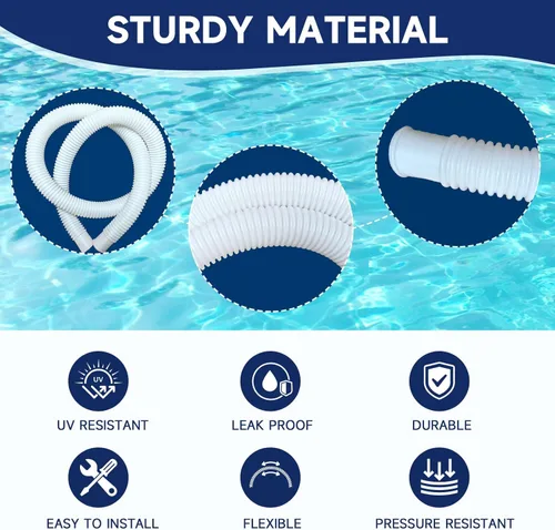 Miniatura 3 de Mangueras de piscina para piscinas sobre el suelo, paquete de 4 mangueras de bomba de filtro de piscina de 1.25 x 59 pulgadas, compatibles con bomba
