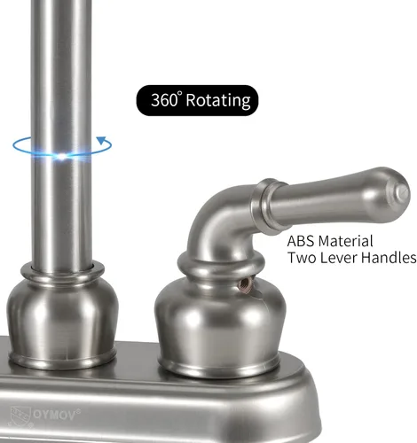 Miniatura 2 de Grifo de fregadero de baño RV – Reemplazo de grifo de fregadero de níquel cepillado para caravanas, cámpers, quintas ruedas, casas rodantes