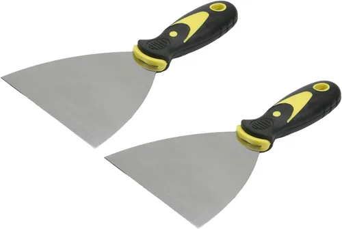 Miniatura 10 de Bettomshin 1 espátula de masilla, cuchillo de acero al carbono de 6 pulgadas con mango de madera, juego de herramientas para masilla, raspador