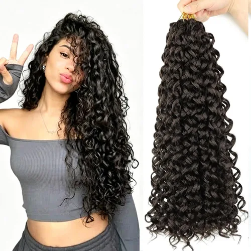 Miniatura 12 de 8 Packs Curly Crochet Hair GOGO Curl Crochet Hair for Black Women Deep Wave Braiding hair Water Wave Crochet hair Extensions Synthetic Bohemian