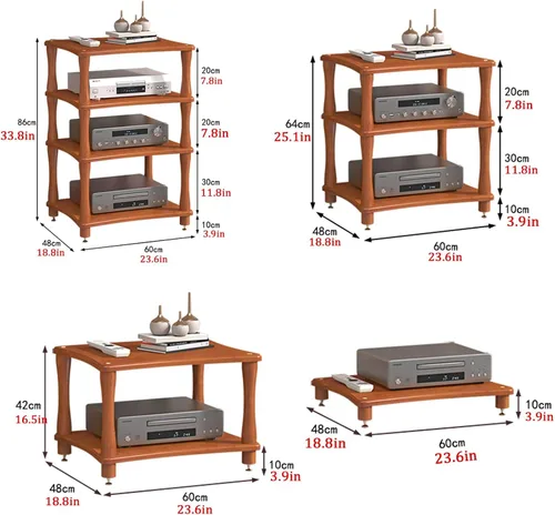 Miniatura 2 de Mesas de sofá moderna mesa consola de madera, soporte de madera de pie, gabinete de almacenamiento de medios AV, centro de entretenimiento, soporte