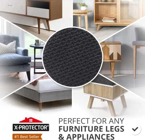 Miniatura 2 de Almohadillas antideslizantes X-Protector para muebles, 8 unidades de 1 1/2 pulgadas, pinzas de muebles de primera calidad, patas de goma