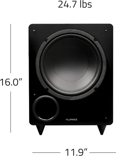 Miniatura 8 de Fluance DB10W Subwoofer con alimentación eléctrica de baja frecuencia de 10 pulgadas para cine en casa (Nogal natural)