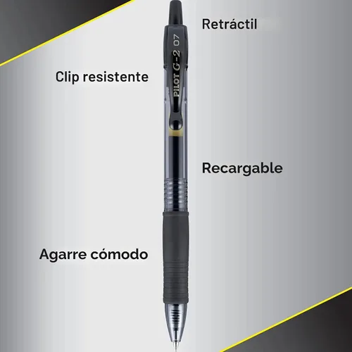 Miniatura 4 de Pilot - Bolígrafos en gel G2, con punta rodante, recargables y retráctiles de la colección Premium Ultimate, punta fina, tintas de colores surtidos