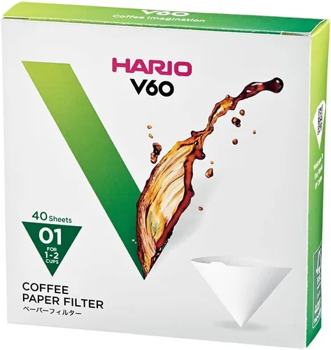 Miniatura 8 de Hario V60 - Filtro de café de papel, tamaño 01, blanco, caja de 40 unidades (paquete de 3)