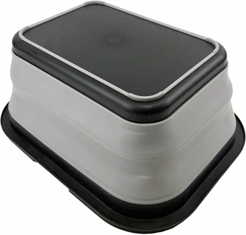 Miniatura 4 de SAMMART Tina plegable con asa de 15 litros (4 galones) – Cesta de picnic portátil – Contenedor de almacenamiento plegable para lavar platos, camping