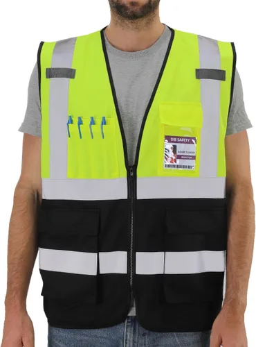 Miniatura 10 de Dib Safety - Chaleco reflectante ANSI clase 2, chaleco de alta visibilidad con bolsillos y cremallera, ideal para trabajo en construcción, alta