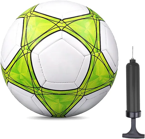 Miniatura 9 de Balón de fútbol tamaño 3,4,5 PU suave para práctica de entrenamiento, regalo para niños y niñas, viene con bomba y aguja
