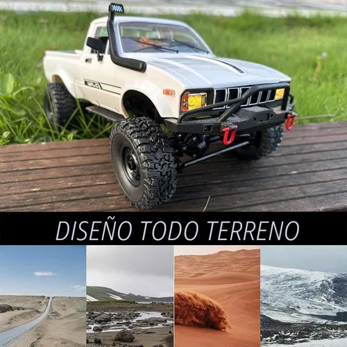 Miniatura 4 de HLSFWDRIVE Camiones RC WPL C24-1, RC Rock Crawler, RC Truck 4x4, Escala 1/16, RC Crawler Todo Terreno, Camioneta de Control Remoto 2.4G, Todo