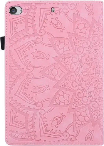 Miniatura 7 de Dteck Funda para iPad mini 5/4/3/2/1 - [Diseño de flores en relieve] Funda tipo folio clásica
