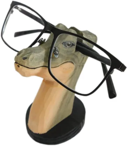 Miniatura 10 de Red Dollar Soporte para anteojos de animales tallados en madera hecha a mano, lindo soporte de exhibición de lentes de sol, mesita de noche