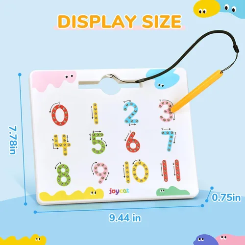 Miniatura 8 de JoyCat Tabla magnética de doble cara para trazado de números, números 2 en 1, 1 a 20, juguetes de escritura para niños pequeños y niños
