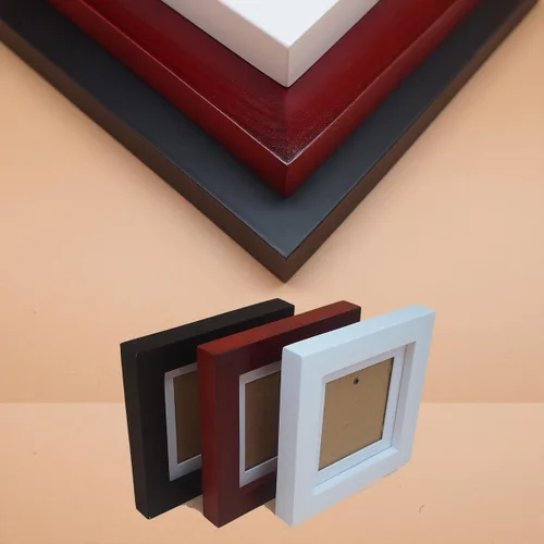 Miniatura 9 de Elegante portarretratos de madera maciza negra de 4 x 4 pulgadas, con paspartú de 3 x 3 pulgadas para fotos de 4 x 4, madera ecológica de alta