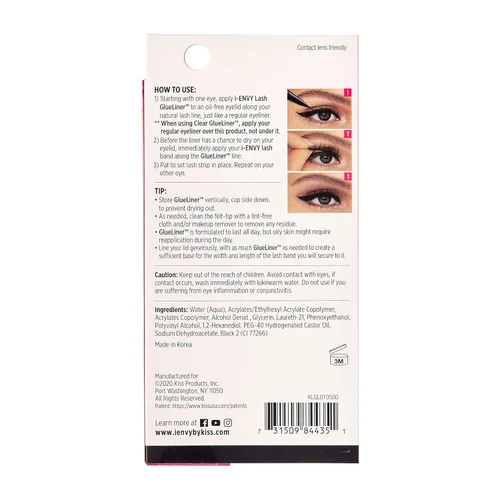Miniatura 2 de i-Envy - Pegamento de pestañas 2 en 1, adhesivo de pestañas y delineador de ojos en uno (0.02 onzas), aplicación rápida y precisa, acabado mate