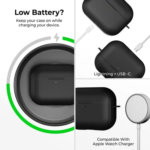 Miniatura 6 de HUSH Funda premium para Airpods Pro de 2ª generación compatible con Airpods Pro de 1ª/2ª generación, compatible con carga inalámbrica