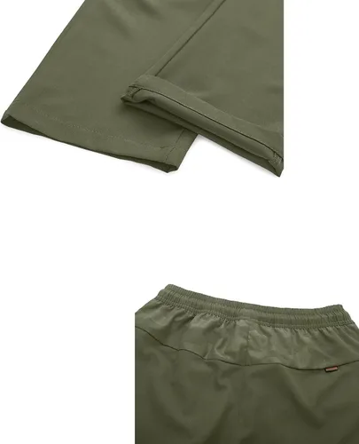 Miniatura 6 de BIYLACLESEN Pantalones de correr para hombre, ligeros, de secado rápido, para senderismo, con bolsillos con cremallera