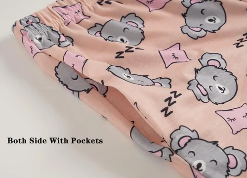 Miniatura 6 de Hupohoi Conjunto de pijama lindo de verano para niñas grandes, ropa de dormir estampada en forma de corazones a