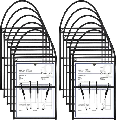 Epakh - Paquete de 30 soportes para boletos de tienda de 9 x 12 pulgadas, fundas de plástico para boletos de trabajo, fundas de pedido de reparación
