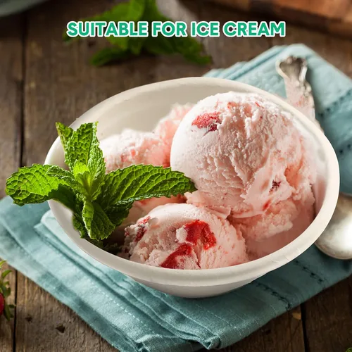 Miniatura 7 de Potchen - Paquete de 300 cuencos de papel desechables de 8 onzas, cuencos de bagazo de caña de azúcar blanca para ensalada de sopa, helado, postre