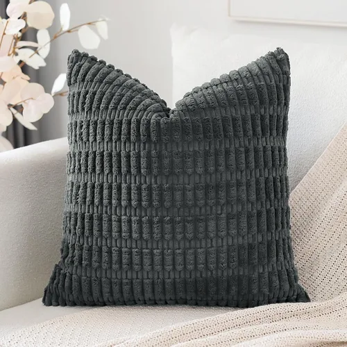 Miniatura 11 de OTOSTAR Fundas de Almohada Decorativas de Pana de 16 x 24 Pulgadas Súper Suaves Bohemias a Rayas Rectangulares Fundas de Cojín Modernas para Sofá
