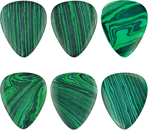 Miniatura 29 de Púa de guitarra o bajo de Obsidiana de Caoba en vidrio volcánico - 3.0 mm de calibre ultra pesado - Forma 351 - Púa exótica artesanal de gema