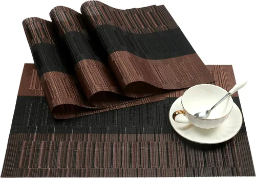 Miniatura 50 de SHACOS - Caminos de mesa de vinilo tejido, lavables, para uso en interiores o exteriores, fáciles de limpiar