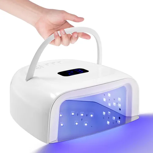 Lámpara de uñas LED UV, lámpara de uñas inalámbrica de 60 W, luz LED profesional para uñas de gel, secadora de uñas con 42 cuentas, perfecta para