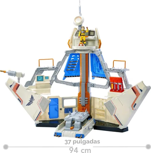 Miniatura 6 de Mattel Disney Pixar Lightyear Playset con figura de acción Buzz Lightyear y rampa de lanzamiento de vehículos y sonidos, base de comando estrella