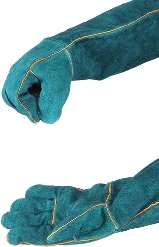 Miniatura 8 de Guantes antimordeduras, lona azul para entrenamiento de reptiles para mascotas, antimordeduras, alargan, guantes de protección de seguridad