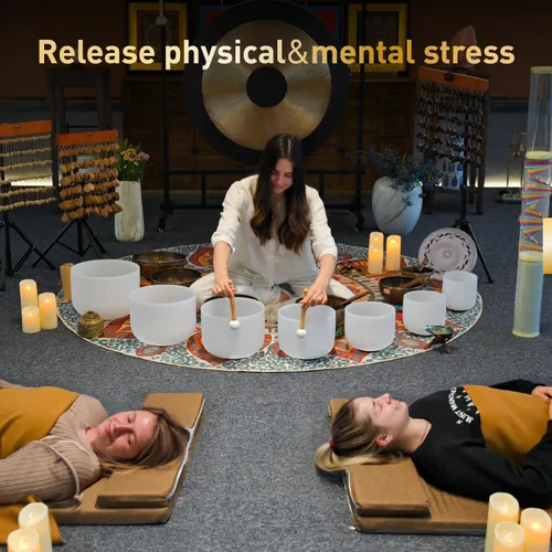 Miniatura 2 de CVNC 432HZ - Juego de 7 cuencos de cristal de cuarzo esmerilado de 6 a 12 pulgadas para curación de sonido y meditación